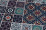 Mijölnir Carres Bleus Alfombrilla de Baño Multicolor 160 cm